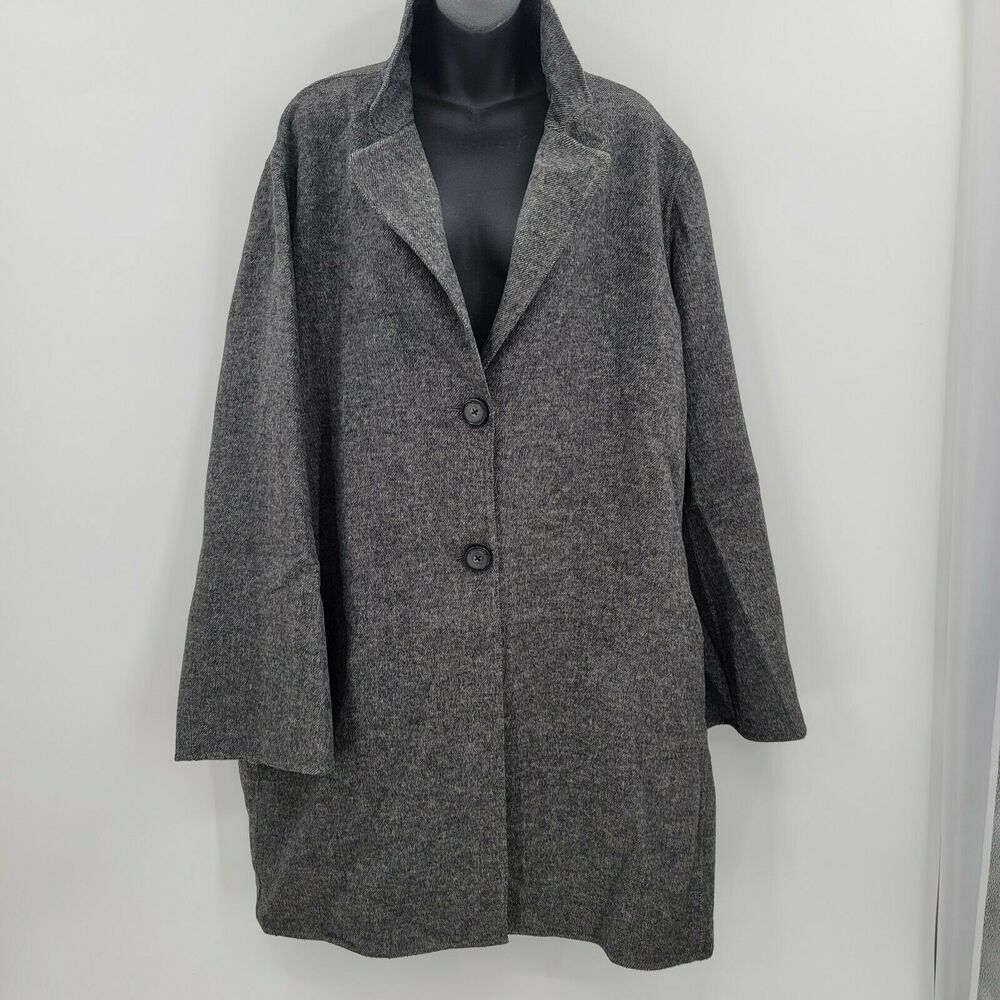 T Tahari Long Sleeve Front Coat Lapel Collar 3X